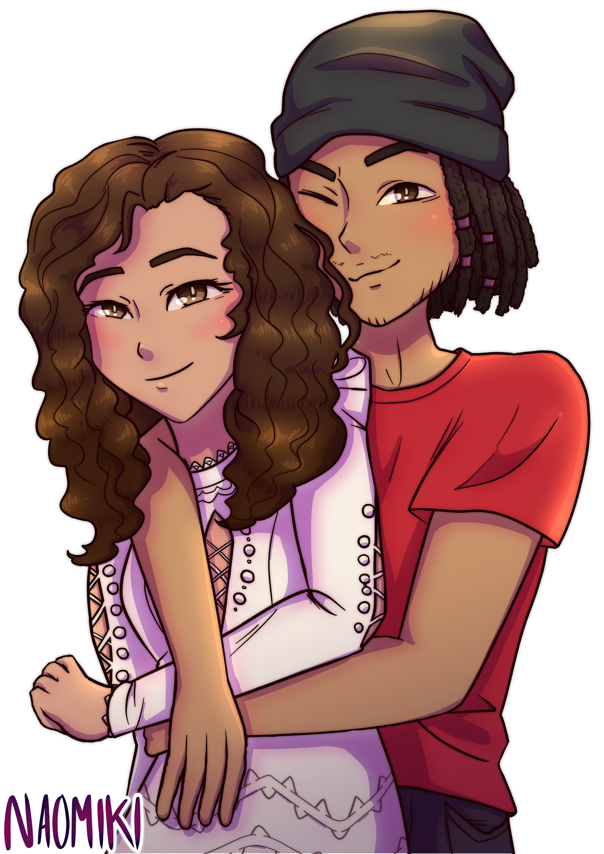 half body portrait of a couple.