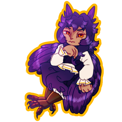 a chibi of an original character Nox the owl like demi-human.