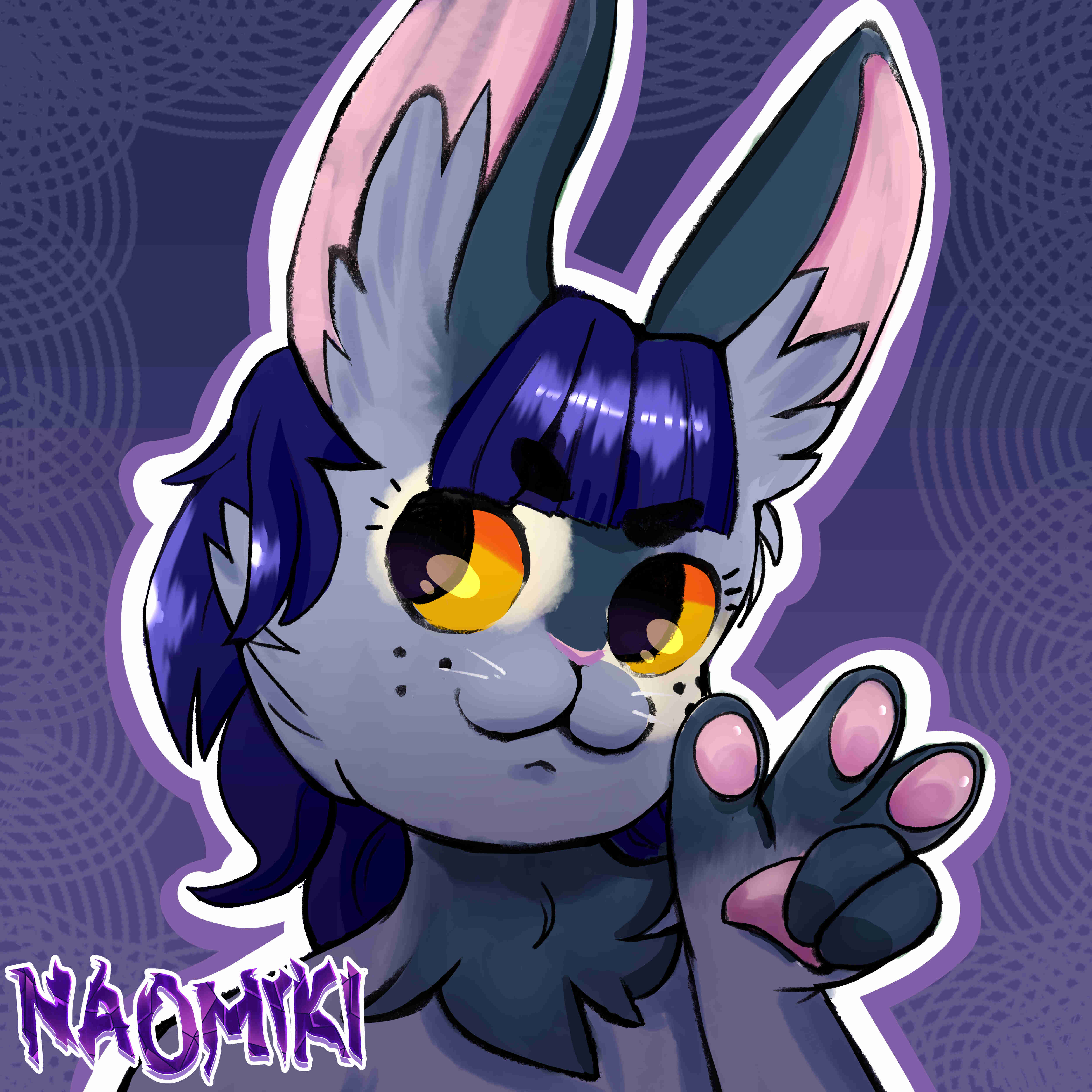 a furry bunny character portrait.