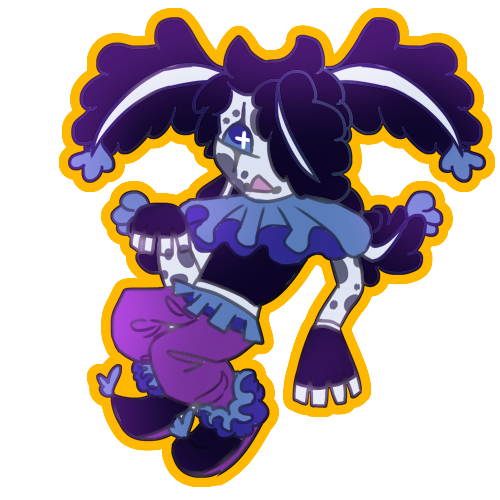 a chibi of an aquatic humanoid original character from Splatoon, Komika the axolotl.