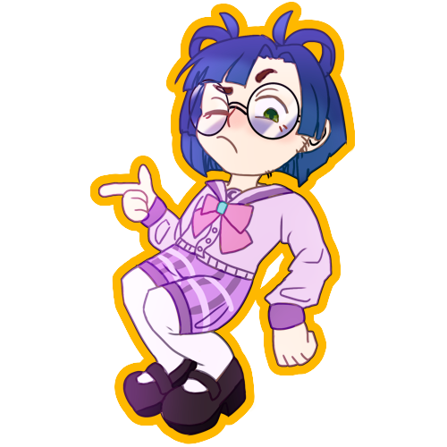 a chibi of an original character, Robyn the rapper in an idol group.